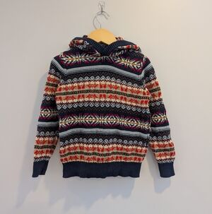 2/$15 💙 Old Navy Fair Isle Knit Hoodie | Boys XS (5)